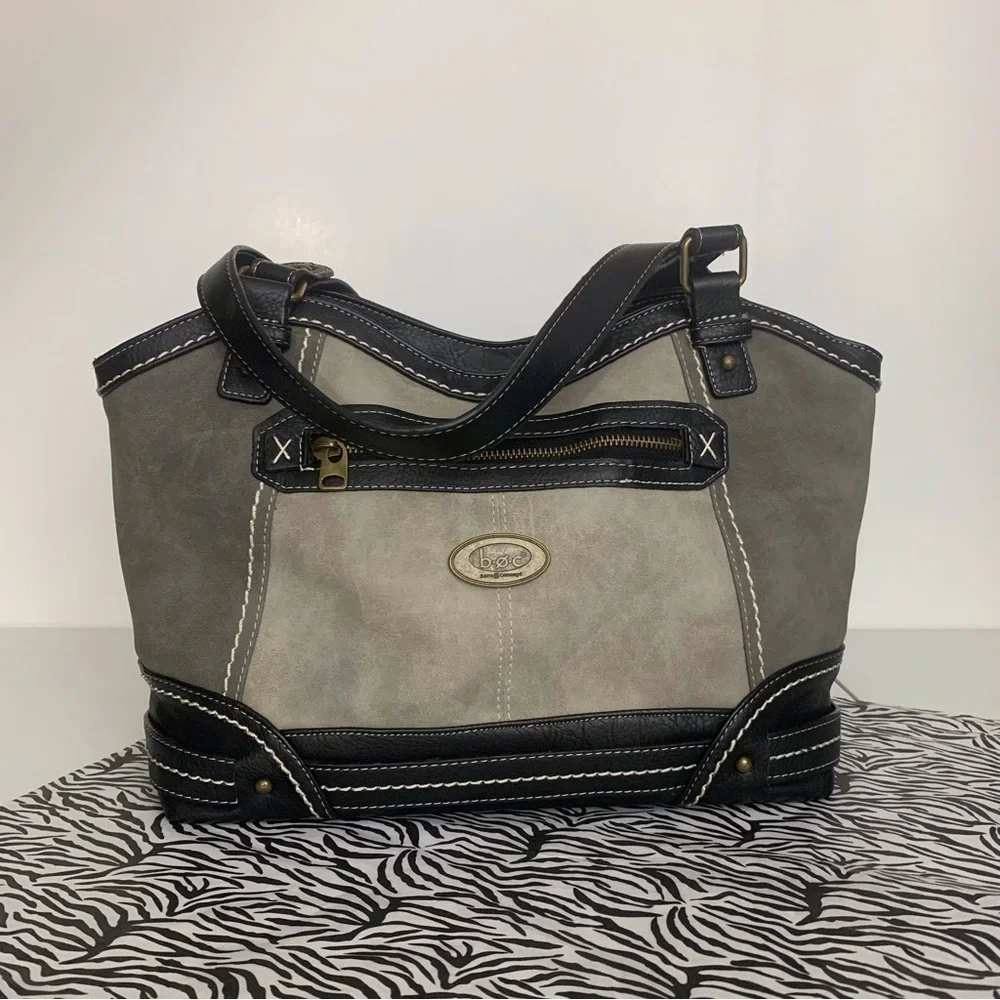 B.O.C. Born Concepts Shoulder Bag Black and Gray Excellent Condition 12”x10”x5”